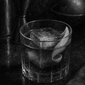 Boulevardier Cocktail Print | Moody Bar Cart Wall Art Print | Whiskey Negroni Still Life image 10