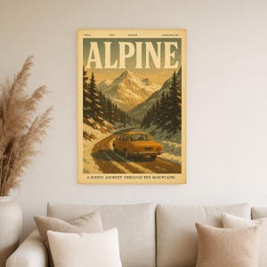 Alpine Retro Poster | Vintage 70s Wall Art Print | Aesthetic Magazine Print | Mid Century Retro Decor Gift image 5