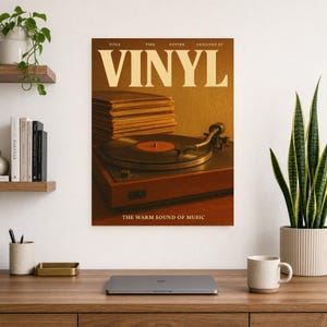 Vinyl Retro Poster | Vintage 70s Wall Art Print | Aesthetic Magazine Print | Mid Century Retro Decor Gift image 10