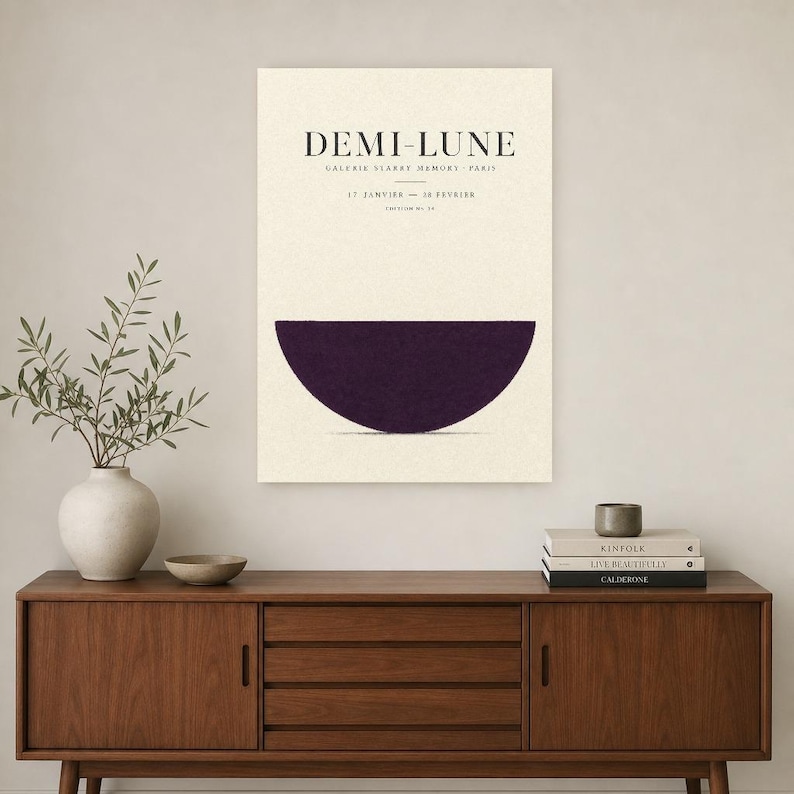 Half Moon | Abstract Wall Art | Modern Gallery Poster | Minimalist Print | Printed & Shipped image 2