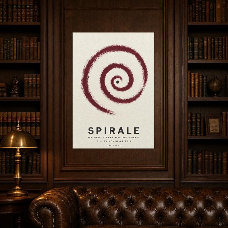 Spiraal | Abstracte muurkunst | Moderne galerijposter | Minimalistische print | Gedrukt en verzonden afbeelding 5