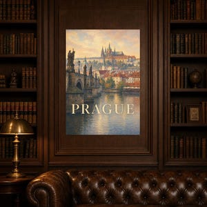 Póster de viaje de Praga | Pintura suave de la República Checa | Lámina artística con nombre de ciudad | Impreso y enviado imagen 5