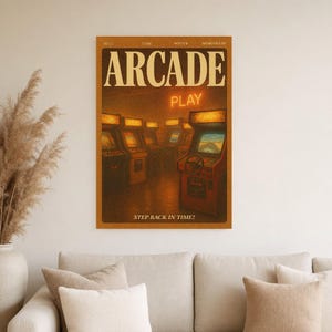 Arcade Retro Poster | Vintage 70s Wall Art Print | Aesthetic Magazine Print | Mid Century Retro Decor Gift image 5