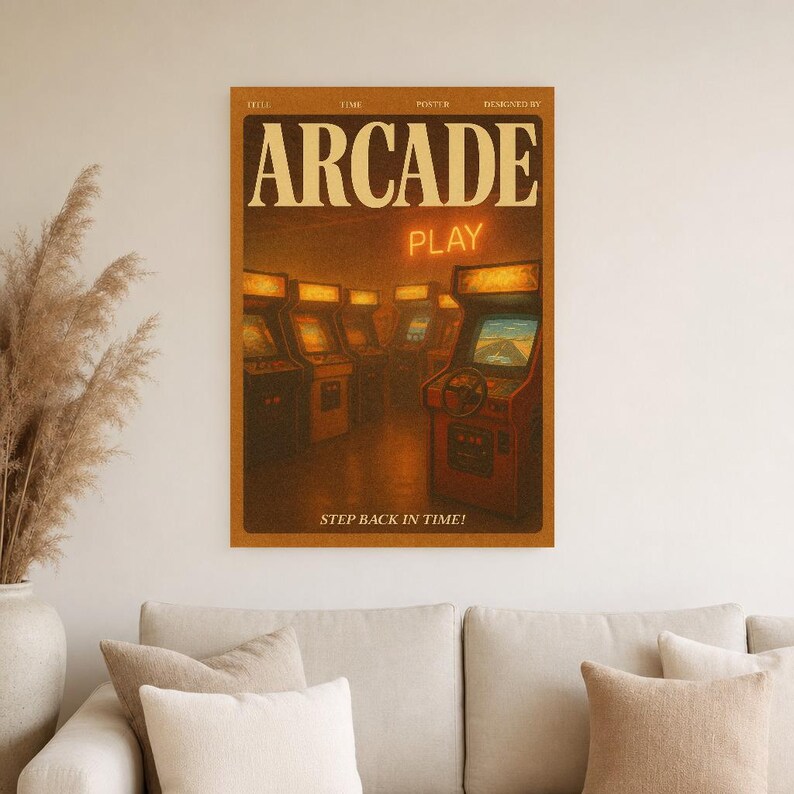 Arcade Retro Poster | Vintage 70s Wall Art Print | Aesthetic Magazine Print | Mid Century Retro Decor Gift image 5