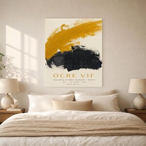 Leuchtendes Ocker | Abstrakte Wandkunst | Modernes Galerieposter | Minimalistischer Druck in Senfgelb und Schwarz | Gedruckt & Versand Bild 6