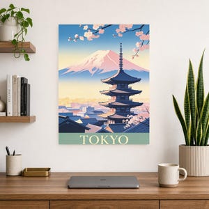 Tokyo Vintage Travel Poster | Retro Japan City Art Print | Housewarming Gift Wall Decor image 13