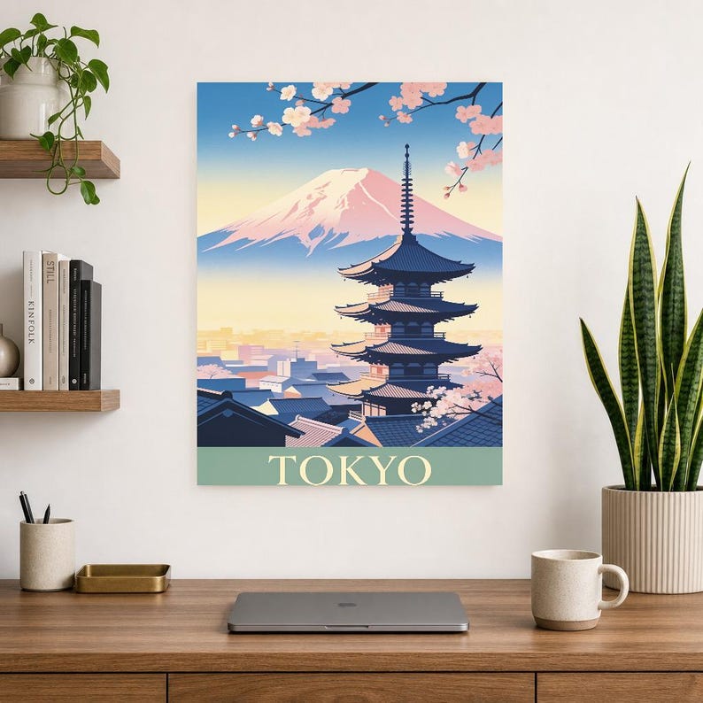 Tokyo Vintage Travel Poster | Retro Japan City Art Print | Housewarming Gift Wall Decor image 13
