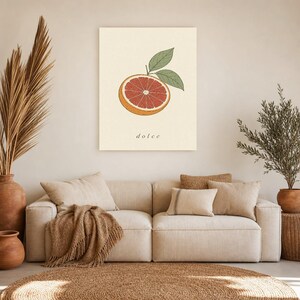 Blutorange Botanischer Wand kunstdruck | Minimalistischer Line Art Küchendruck | Italienisches Dolce-Zitrus-Poster | Mediterranes Dekor Bild 7