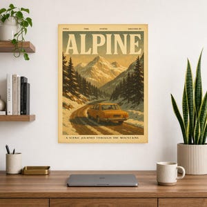 Alpine Retro Poster | Vintage 70s Wall Art Print | Aesthetic Magazine Print | Mid Century Retro Decor Gift image 10