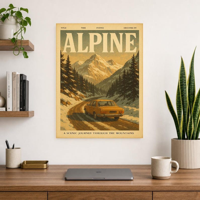 Alpine Retro Poster | Vintage 70s Wall Art Print | Aesthetic Magazine Print | Mid Century Retro Decor Gift image 10