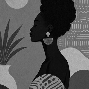 Afrohemian Wall Art Print | African Bohemian Woman Silhouette Poster | Earth Tones Boho Decor | Terracotta Ocher Modern Tribal Art image 10