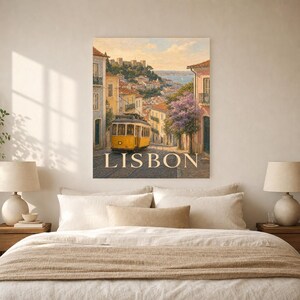 Lisbon Travel Poster | Soft Painting Portugal Wall Art | Named City Art Print | Printed & Shipped image 6