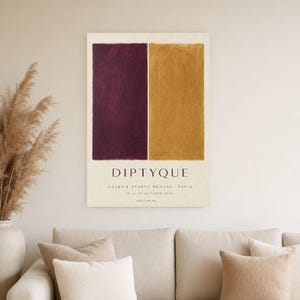Díptico | Arte abstracto para pared | Póster de galería moderna | Impresión minimalista | Impreso y enviado imagen 4