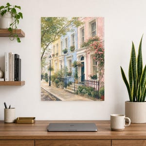 Notting Hill London Poster | Wandbild mit sanften Farben | Pastellfarbene Häuser | Gedruckt & Versand Bild 8