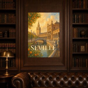 Sevilla-Reiseposter | Wandbild mit sanfter Malerei aus Spanien | Kunstdruck mit Stadtnamen | Gedruckt & Versand Bild 5