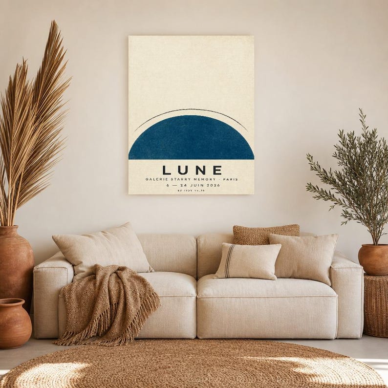 Moon | Abstract Wall Art | Modern Gallery Poster | Minimalist Print | Printed & Shipped image 7