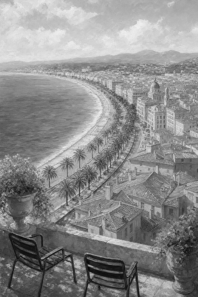Nice Travel Poster | French Soft Painting Riviera Wall Art | Cote d'Azur Coastal Print | Printed and Shipped image 10