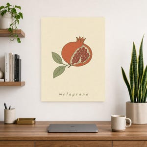 Pomegranate Botanical Wall Art Print | Minimalist Line Art Print | Melagrana Italian Kitchen Poster | Mediterranean Fruit Decor image 8