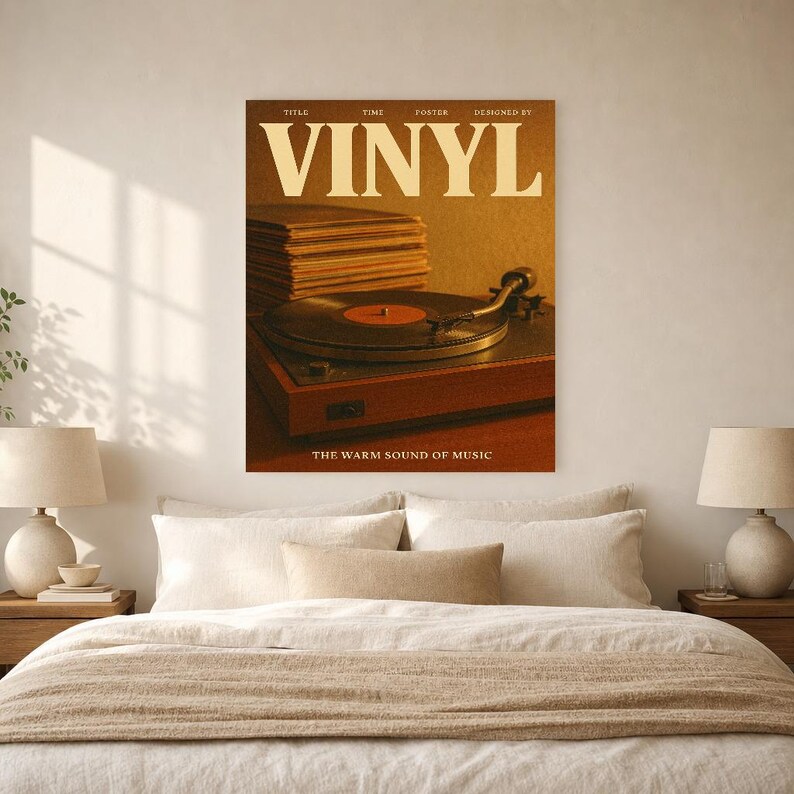 Vinyl Retro Poster | Vintage 70s Wall Art Print | Aesthetic Magazine Print | Mid Century Retro Decor Gift image 6