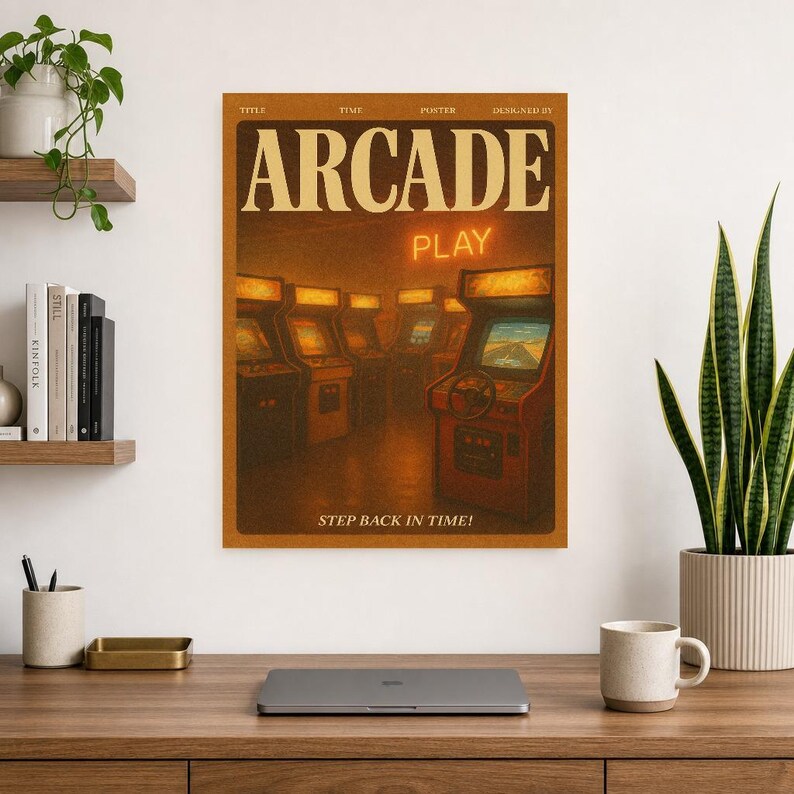 Arcade Retro Poster | Vintage 70s Wall Art Print | Aesthetic Magazine Print | Mid Century Retro Decor Gift image 13