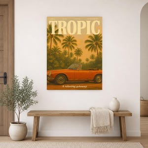 Zwrotnik Retro Plakat | Druk ścienny w stylu vintage z lat 70. | Druk magazynu estetycznego | Prezent w stylu retro z połowy wieku zdjęcie 16
