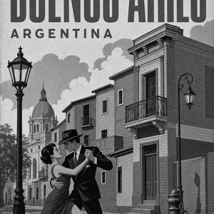 Buenos Aires Travel Poster | Vintage Caminito Print | Argentina Wall Art | Printed & Shipped image 10