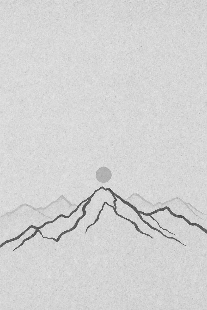 Neutral Gallery Wall Set Japandi Wall Art Print | Sand Beige Mountain Line | Wabi Sabi Minimal Print image 10