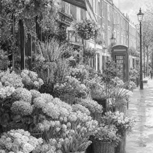 London Flower Market Poster | Soft Painting England Wall Art | Floral Travel Print | Printed & Shipped image 10