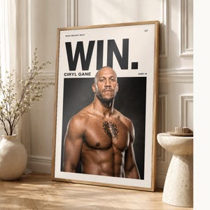 Ciryl Gane Poster | UFC Heavyweight Bout MMA Magazine Wall Art Print | Fight Night Decor image 1