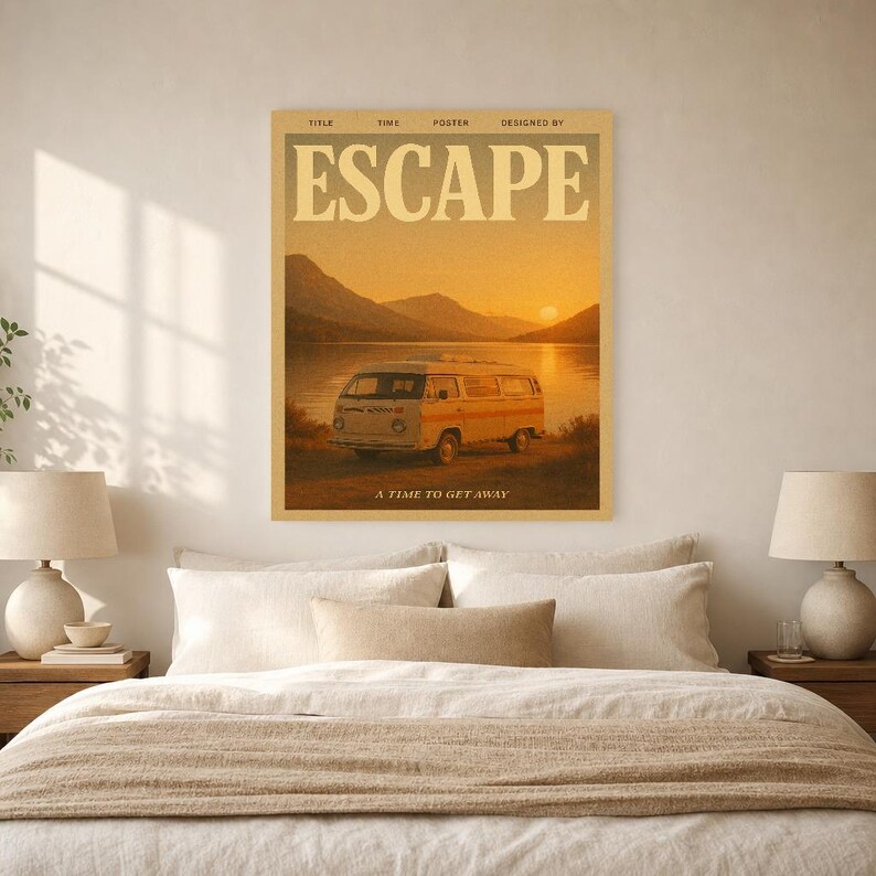 Escape Retro Poster | Vintage 70s Wall Art Print | Aesthetic Magazine Print | Mid Century Retro Decor Gift image 9