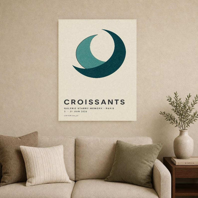 Croissants | Abstract Wall Art | Modern Gallery Poster | Minimalist Print | Printed & Shipped image 9