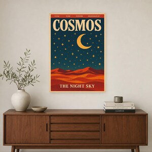 Cosmos Retro Poster | Vintage 70s Wall Art Print | Aesthetic Magazine Print | Mid Century Retro Decor Gift image 3