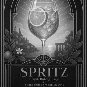 Pomarańczowy Art Deco Aperol Spritz Przepis na ścianę | Plakat z przepisem na złoty koktajl | Druk dekoracyjny wózka barowego | Aperitivo Ar zdjęcie 10