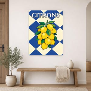Lemon Kitchen Wall Art Print | Retro Bistro Citrus Poster | French Maximalist Kitchen Print | Dining Room Decor image 14