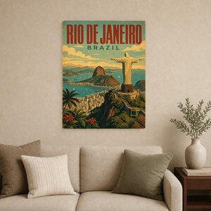 Rio de Janeiro Travel Poster | Vintage Rio Print | Brazilian Wall Art | Printed & Shipped image 9