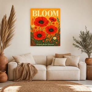 Bloom Retro Poster | Vintage 70s Wall Art Print | Aesthetic Magazine Print | Mid Century Retro Decor Gift image 8