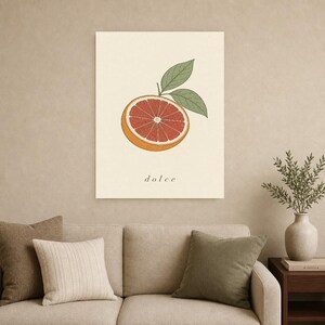 Blutorange Botanischer Wand kunstdruck | Minimalistischer Line Art Küchendruck | Italienisches Dolce-Zitrus-Poster | Mediterranes Dekor Bild 9