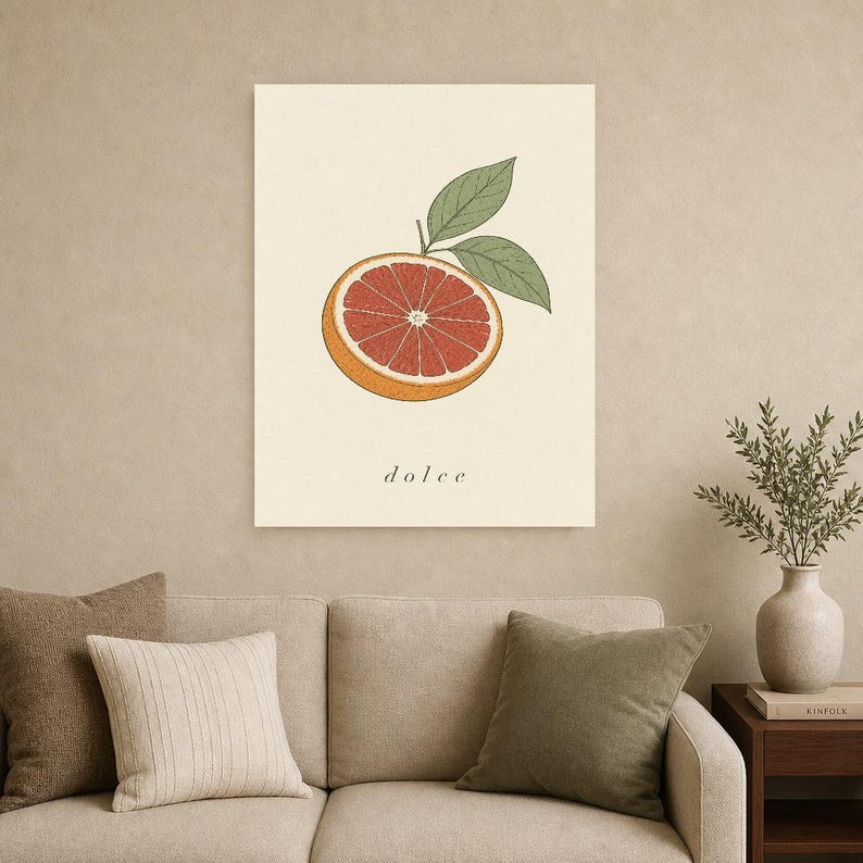 Blutorange Botanischer Wand kunstdruck | Minimalistischer Line Art Küchendruck | Italienisches Dolce-Zitrus-Poster | Mediterranes Dekor Bild 9