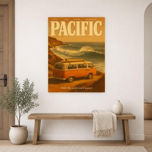 Pacific Retro Poster | Vintage 70s Wall Art Print | Aesthetic Magazine Print | Mid Century Retro Decor Gift image 14