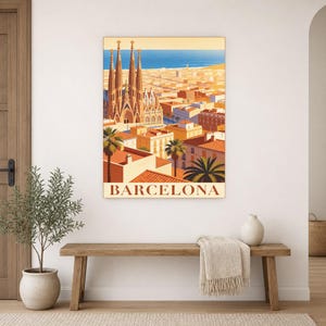 Póster de viaje vintage de Barcelona | Impresión de arte retro de la ciudad de España ? Decoración de pared de regalo de inauguración de la imagen 16
