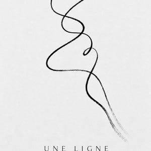 One Line | Abstract Wall Art | Modern Gallery Poster | Black and Cream Minimalist Print | Printed & Shipped image 10