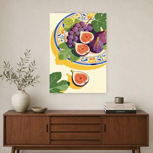 Impresión de cocina de higos mediterráneos ? Impresión de arte de pared italiana Dolce Vita | Decoración De Verano Del Comedor imagen 3