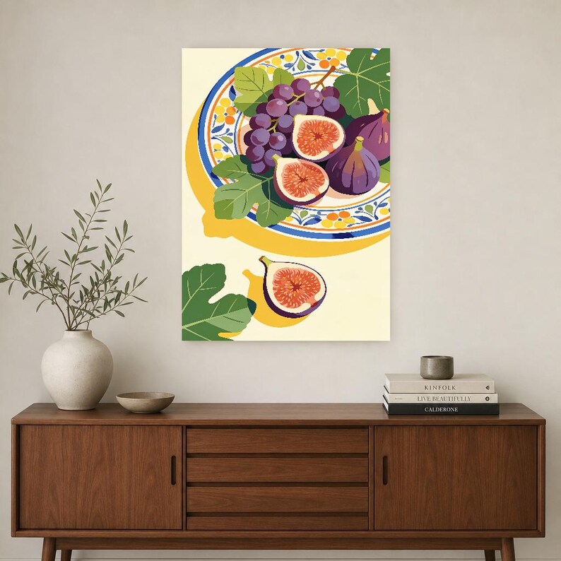 Impresión de cocina de higos mediterráneos ? Impresión de arte de pared italiana Dolce Vita | Decoración De Verano Del Comedor imagen 3