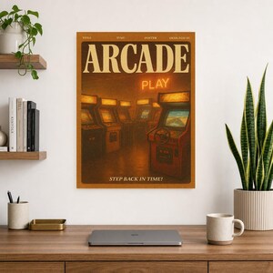 Arcade Retro Poster | Vintage 70s Wall Art Print | Aesthetic Magazine Print | Mid Century Retro Decor Gift image 10