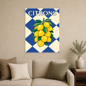 Lemon Kitchen Wall Art Print | Retro Bistro Citrus Poster | French Maximalist Kitchen Print | Dining Room Decor image 15