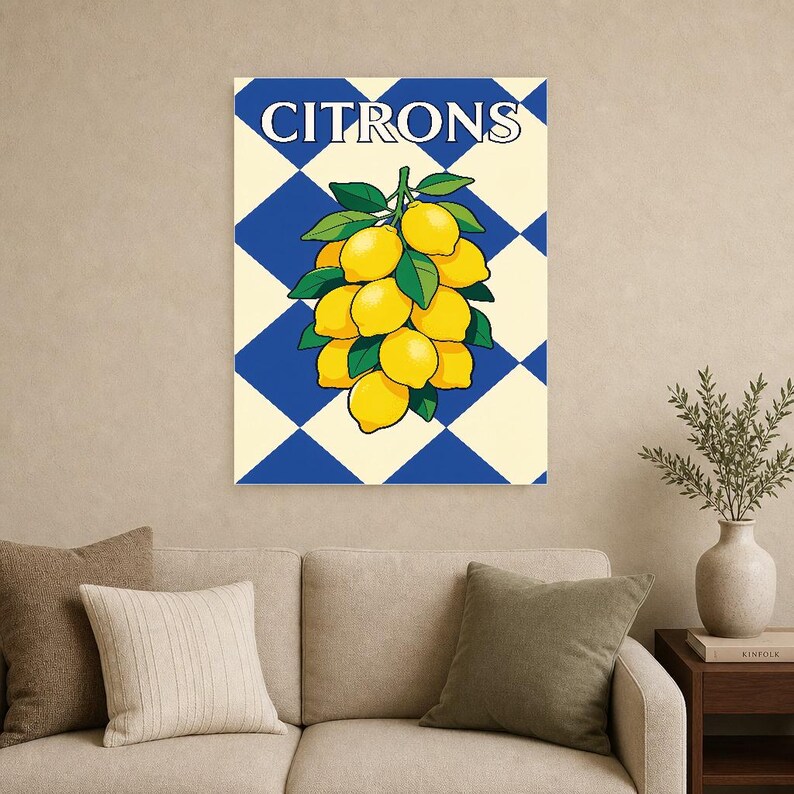Lemon Kitchen Wall Art Print | Retro Bistro Citrus Poster | French Maximalist Kitchen Print | Dining Room Decor image 15