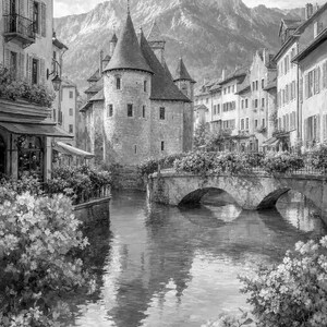 Annecy Travel Poster | Soft Painting France Wall Art | Venice of the Alps Canal Print | Printed & Shipped image 10