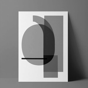 Abstracte muurdecoratie met kaki en wasabi | Opvallende poster met kleurblokken | Moderne geometrische print in mid-century stijl afbeelding 10