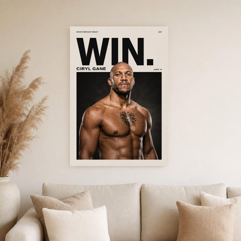Ciryl Gane Poster | UFC Heavyweight Bout MMA Magazine Wall Art Print | Fight Night Decor image 4
