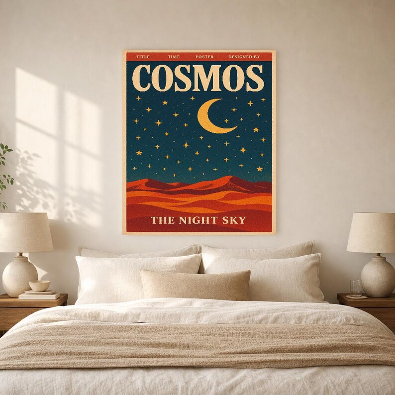 Cosmos Retro Poster | Vintage 70s Wall Art Print | Aesthetic Magazine Print | Mid Century Retro Decor Gift image 6